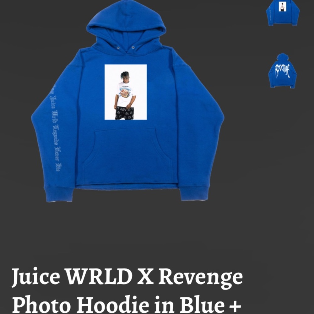 Juice WRLD X Revenge Photo Hoodie In Blue